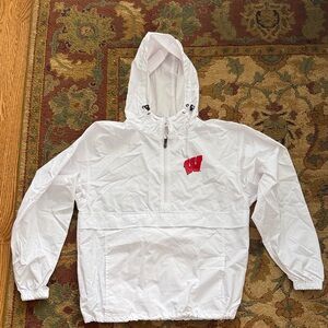 Women’s Champion Wisconsin Badger White Lightweight Windbreaker Size Small